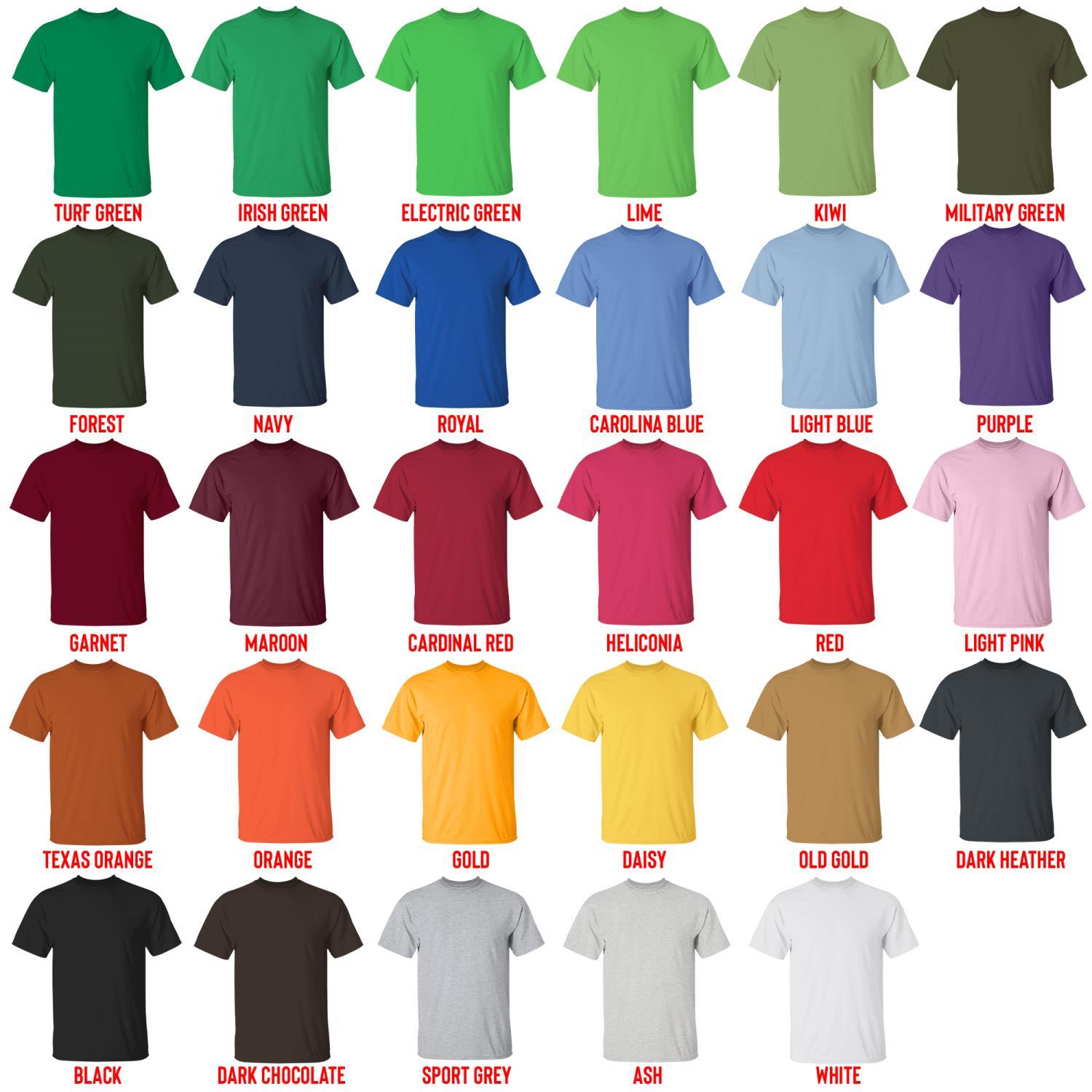 t shirt color chart - Call Of The Night Store