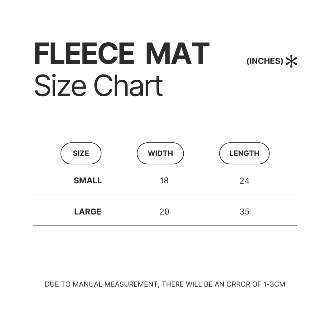 Fleece Mat Size Chart - Call Of The Night Store