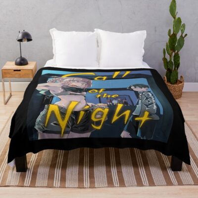Call Of The Night Manga Poster Throw Blanket